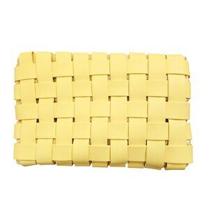 NWT Summer & Rose Weave Clutch Detachable Crossbody Strap Bag Yellow